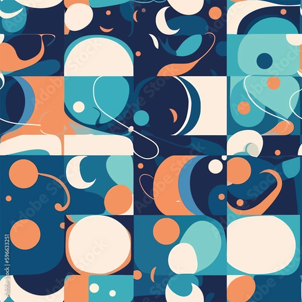 Fototapeta Pastel Cosmos: Dreamy Clouds and Nebula in Abstract Tile