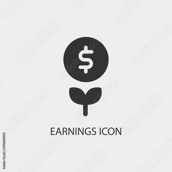 Obraz Earnings vector icon illustration sign