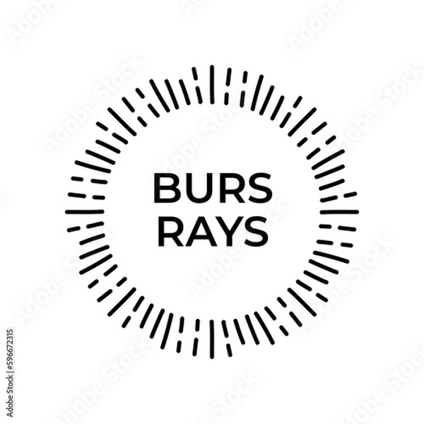 Obraz Sun burst vintage shapes, sun ray frames retro vector design elements 