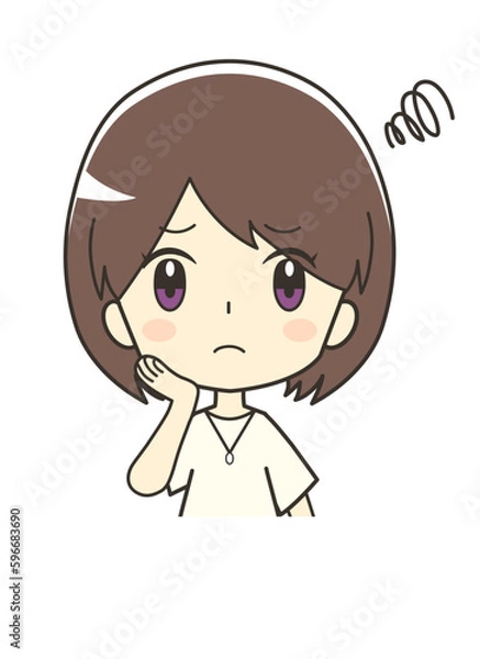 Fototapeta 困る女性のイラスト