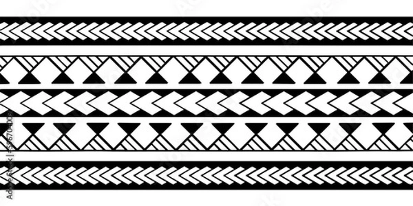 Obraz Wrap around arm polynesian tattoo design. Pattern aboriginal samoan. Vector illustration eps10.