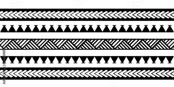 Fototapeta Wrap around arm polynesian tattoo design. Pattern aboriginal samoan. Vector illustration eps10.