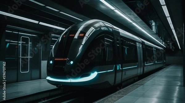 Obraz Modern Futuristic Train Generative AI