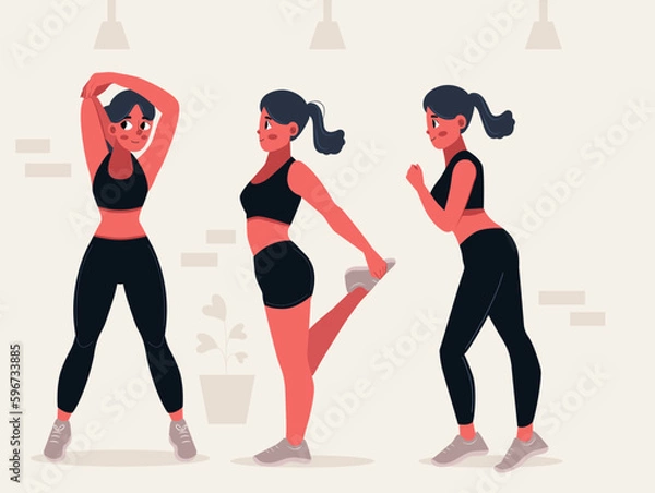 Obraz Vector woman working out