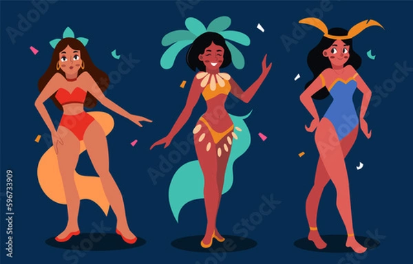 Obraz Vector carnival girls