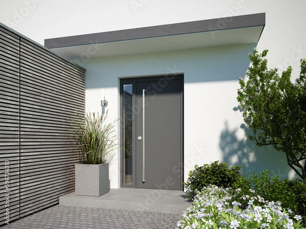 Obraz Hauseingangstür in grau