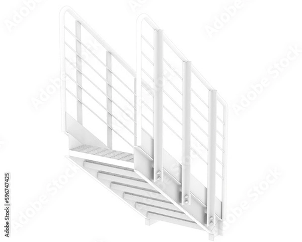 Obraz Stairs isolated on transparent background. 3d rendering - illustration