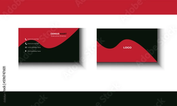 Fototapeta professional creative Minimalist black and red color variation Modern corporate business card design template professional creative