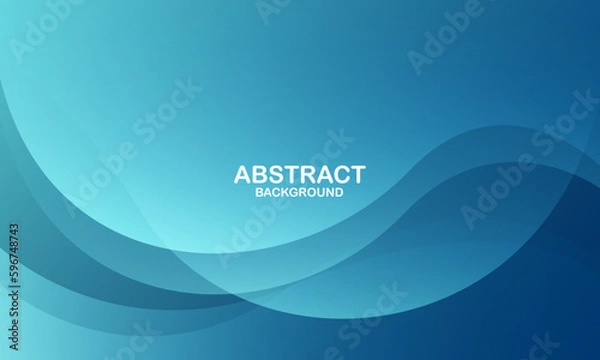 Fototapeta Abstract blue wave background. Vector illustration