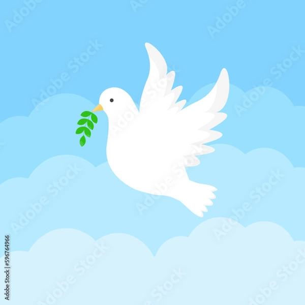 Obraz Peace Day composition with flat white dove