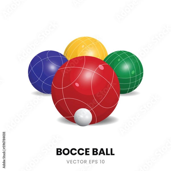 Obraz Illustration of Bocce Balls in several colors. Perfect For Additional Images With Bocce Sports Theme.