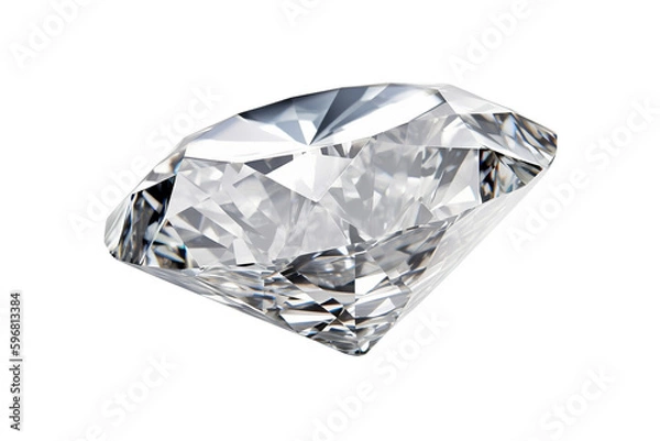 Obraz Dazzling diamond isolated on white/transparent background. Generative AI