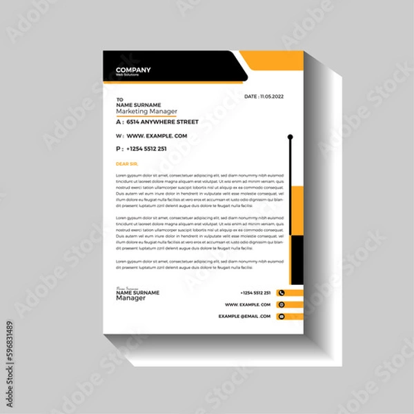 Obraz Creative Modern Business Letterhead Template Design,
Simple And Clean Print Ready Design.