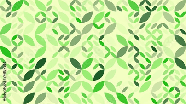 Fototapeta Geometric background pattern of fresh green natural leave and leaf. Vector file.