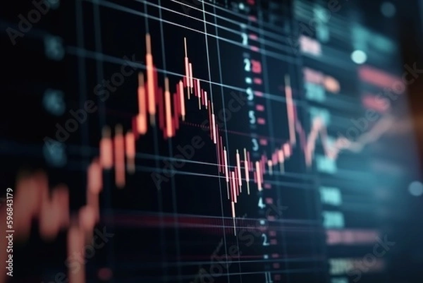 Obraz Creative forex chart backround with lines
