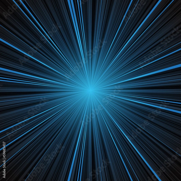 Fototapeta Abstract blue stripes burst background