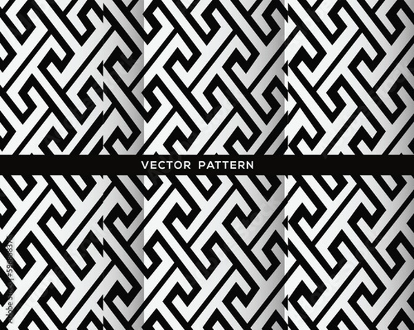 Fototapeta Modern art deco pattern Vector illustration or .Decorative flower texture background,labels and frames for packaging for luxury products in trendy linear pattern style.