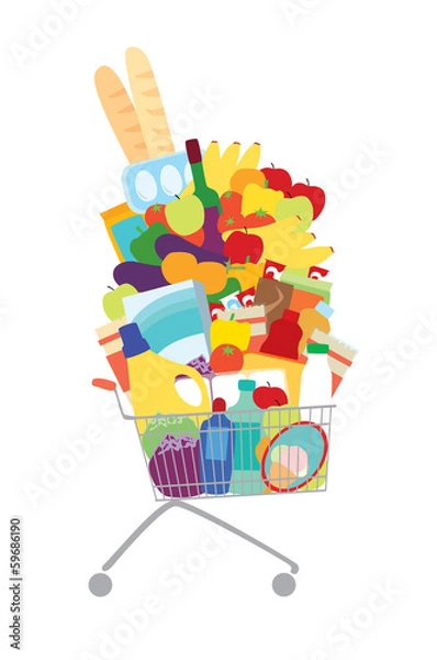 Obraz full shopping cart