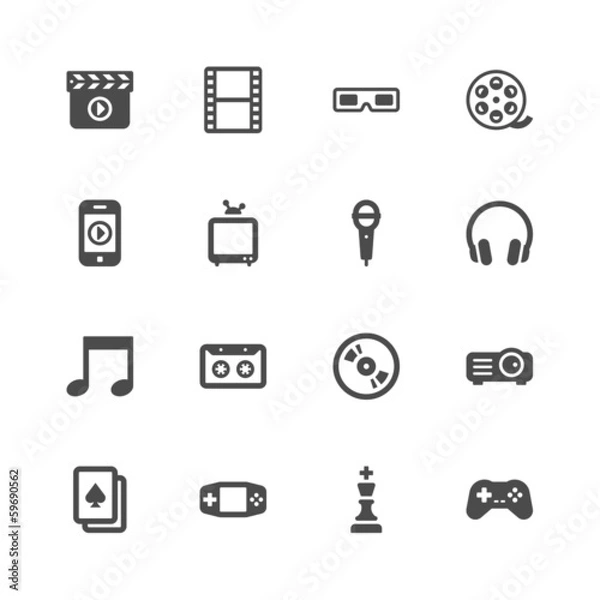 Obraz Entertainment icons