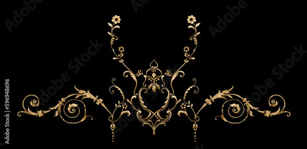 Obraz Decorative elegant luxury design.Vintage elements in baroque, rococo style.Design for cover, fabric, textile, wrapping paper .