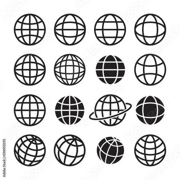 Obraz Multiple globes icon set