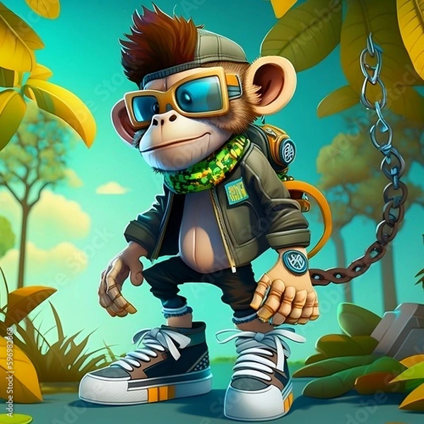 Fototapeta Mascot Character Monkey