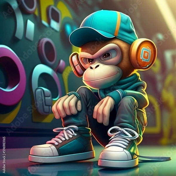 Fototapeta Mascot Character Monkey