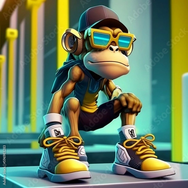 Fototapeta Mascot Character Monkey