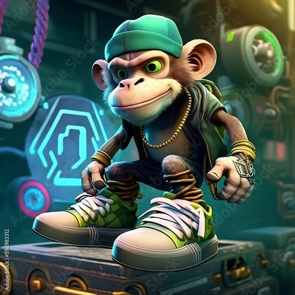 Fototapeta Mascot Character Monkey
