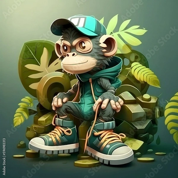 Fototapeta Mascot Character Monkey