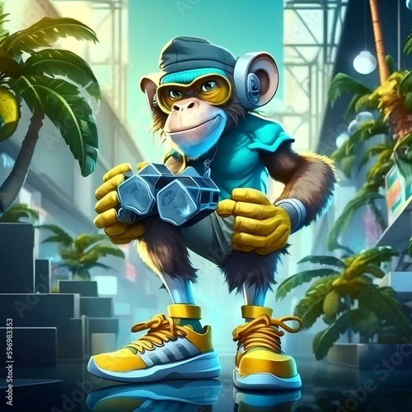 Fototapeta Mascot Character Monkey