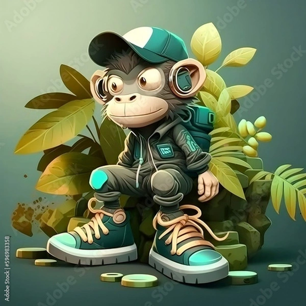 Fototapeta Mascot Character Monkey