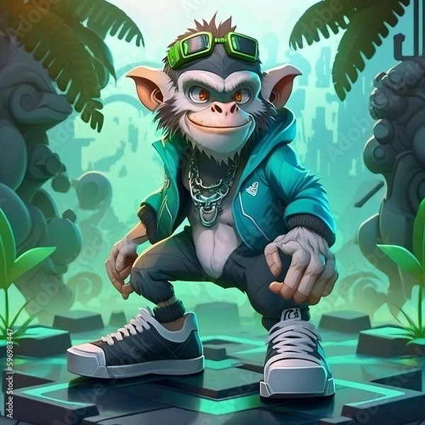 Fototapeta Mascot Character Monkey