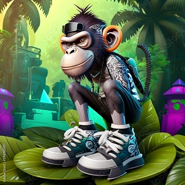 Fototapeta Mascot Character Monkey