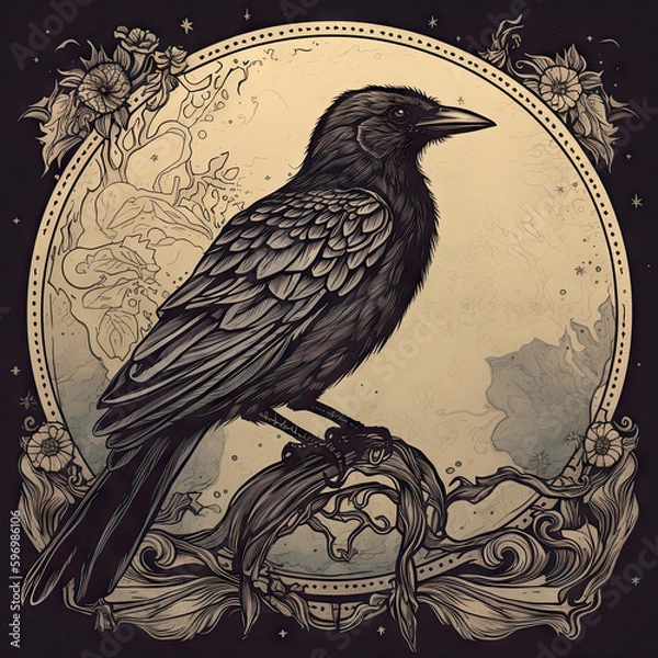 Fototapeta Crow Raven created with Generative AI technology