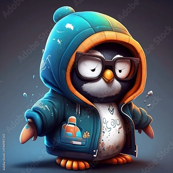 Fototapeta Mascot Character Penguin