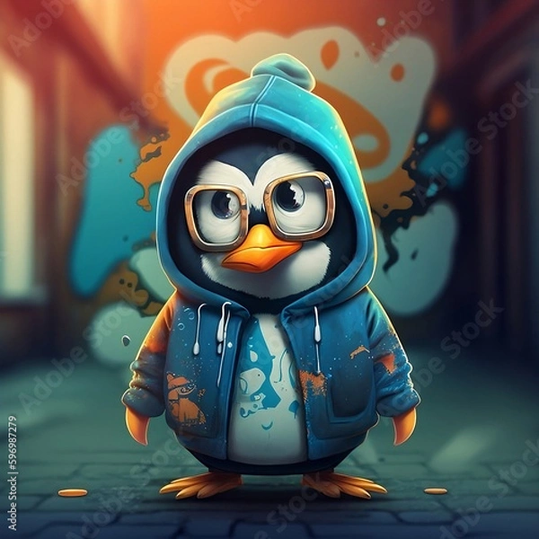 Fototapeta Mascot Character Penguin