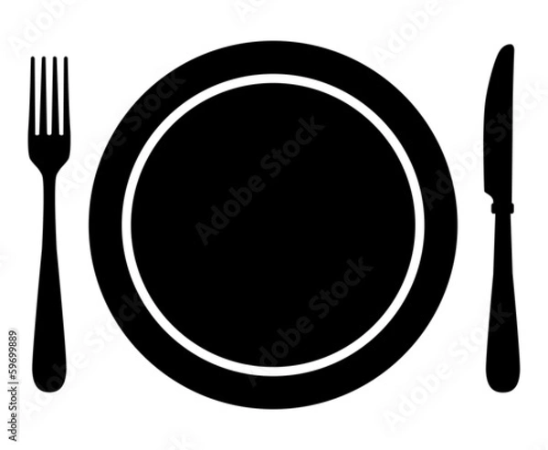 Obraz Widelec, nóż i talerz