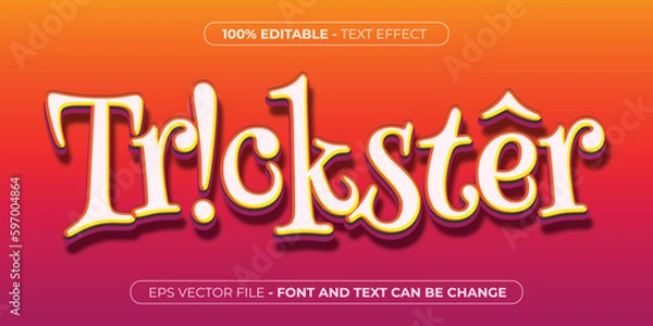Obraz red trickster 3d editable text effect