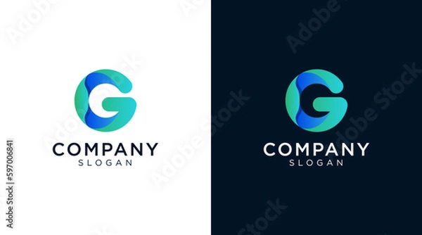 Fototapeta Letter G logo design for various types of businesses and company. colorful, modern, geometric letter g logo