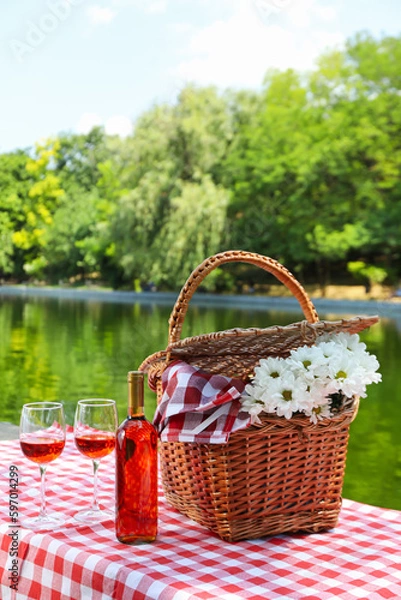 Fototapeta Spending time in nature - picnic, accessories for picnic
