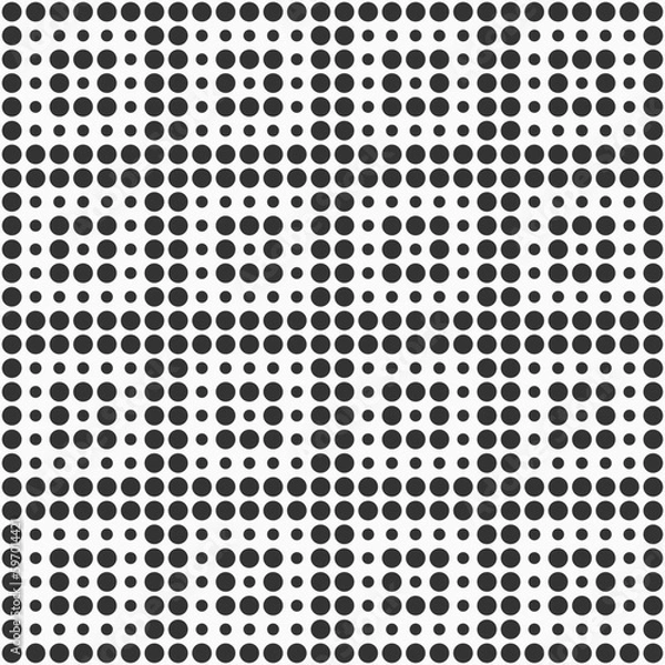 Fototapeta Abstract grid halftone seamless vector pattern. Dotted squares shapes. Black and white vector background. Dots pattern. Spotted abstract texture.