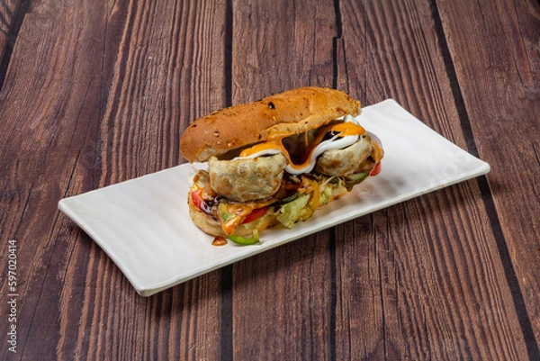 Obraz Fish dimsum momo sub sandwich