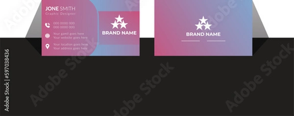 Fototapeta Business Card, Modern business card template, Flat design, Business Card Layout, Double sided business card template, Black business card, White business card design, professional business card