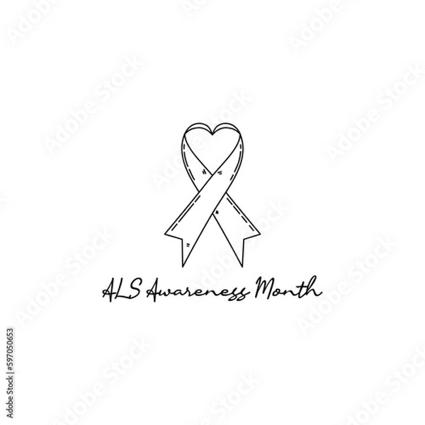 Fototapeta line art of ALS awareness month good for ALS awareness month celebrate. line art. illustration.