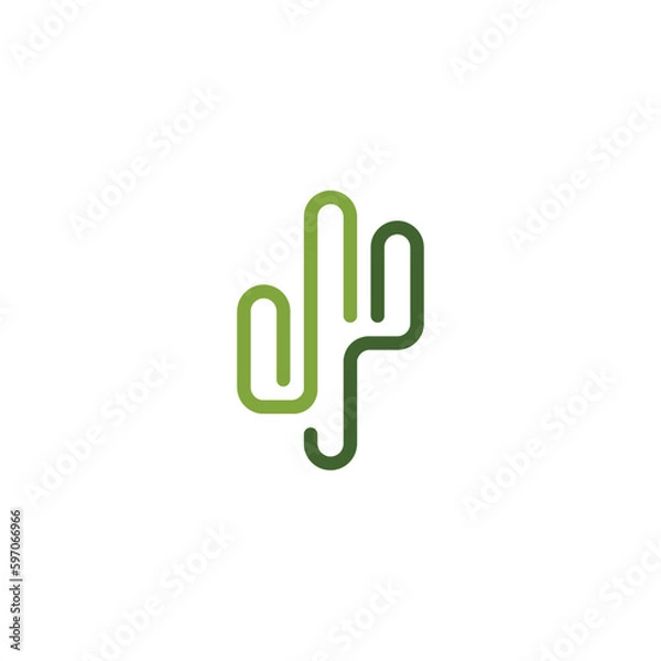 Fototapeta cactus logo template vector Illustration