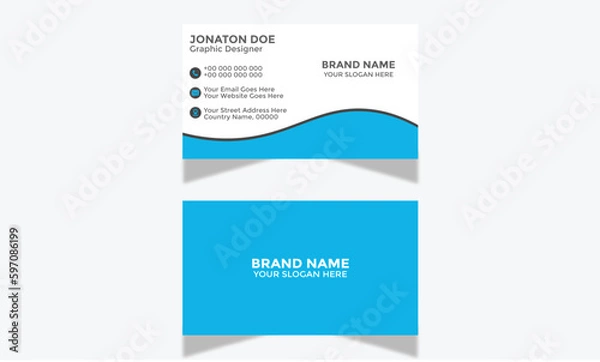 Fototapeta Modern Corporate and Creative Business Card Design Template Double-sided -Horizontal Name Card Simple and Clean Visiting  Card Vector illustration Colorful Business Card