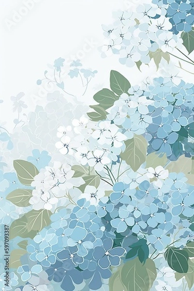 Obraz The illustration  of hydrangea, ai contents by Midjourney
