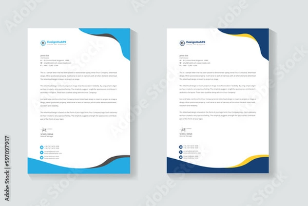 Obraz creative modern letterhead design template for your project.