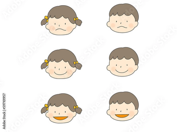 Obraz 男の子と女の子の表情